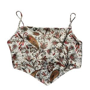 ✨ Sincerely Jules Silky Paisley Cami Crop Top ❤️ Boho Satin Print • Size S